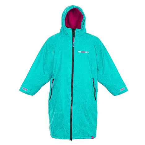 Two Bare Feet Weatherproof Classic Print Changing Robe - Teal / Raspberry £79.99
